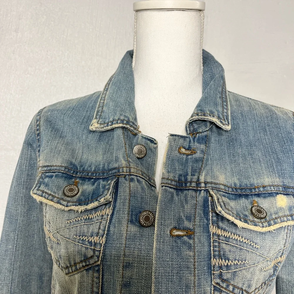 AEROPOSTALE DISTRESSED JEAN JACKET - Picture 6 of 15